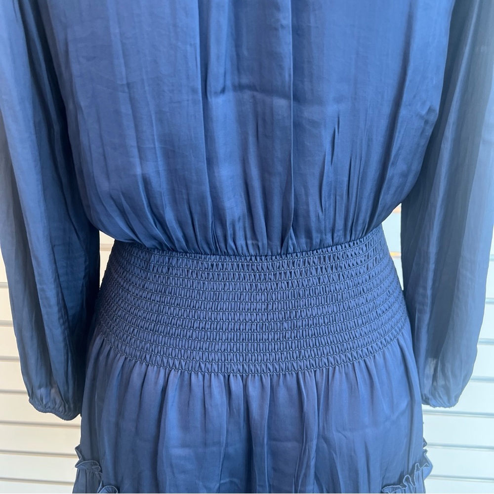Current Air - Navy Satin Tiered Mini Dressy Dress - Picture 7 of 16